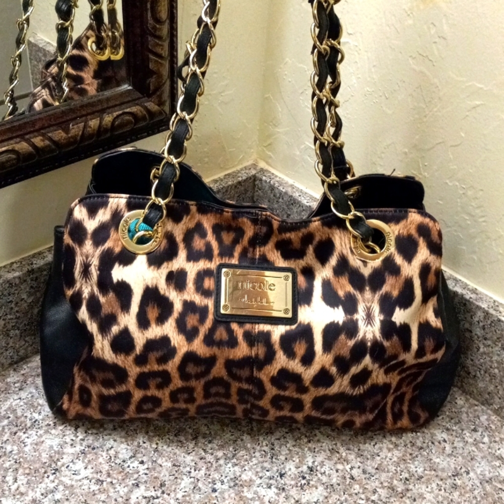 Nicole Miller cheetah purse